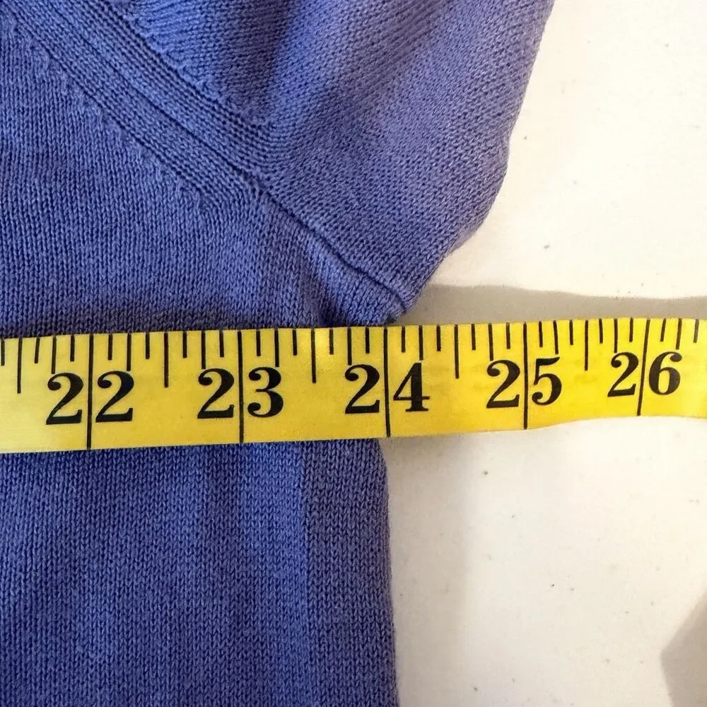 Banana Republic Silk Cashmere V-Neck Sweater Mens XL  Lightweight Luxury Purple
